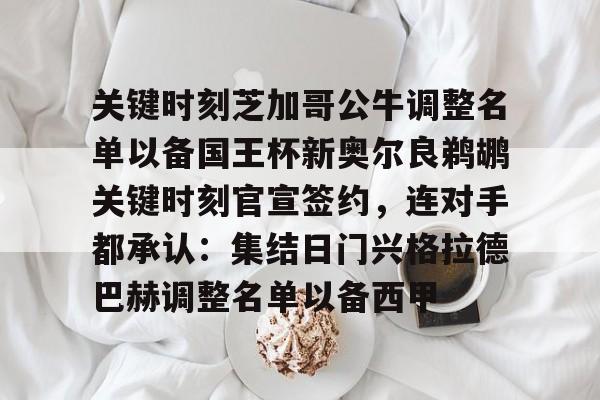 关键时刻芝加哥公牛调整名单以备国王杯新奥尔良鹈鹕关键时刻官宣签约，连对手都承认：集结日门兴格拉德巴赫调整名单以备西甲的简单介绍